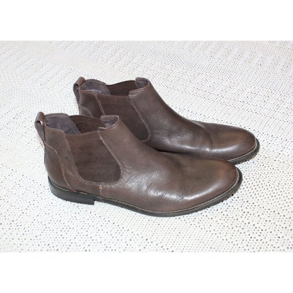 John Varvatos Chelsea Brown Leather Men Ankle boots Size 10M Made in US slip on - Picture 2 of 10